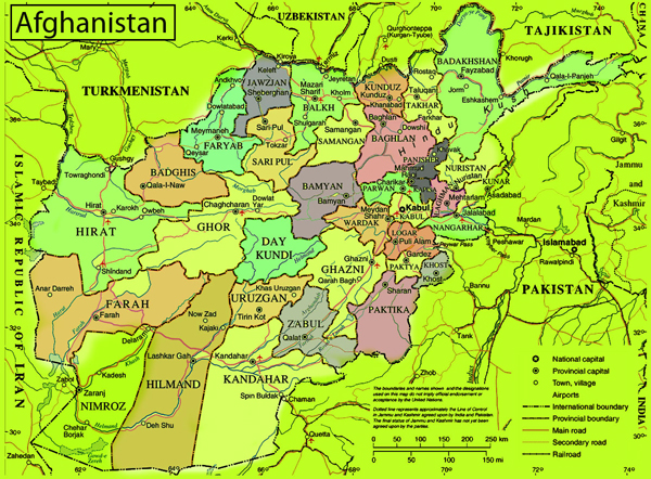 political map afghanistan