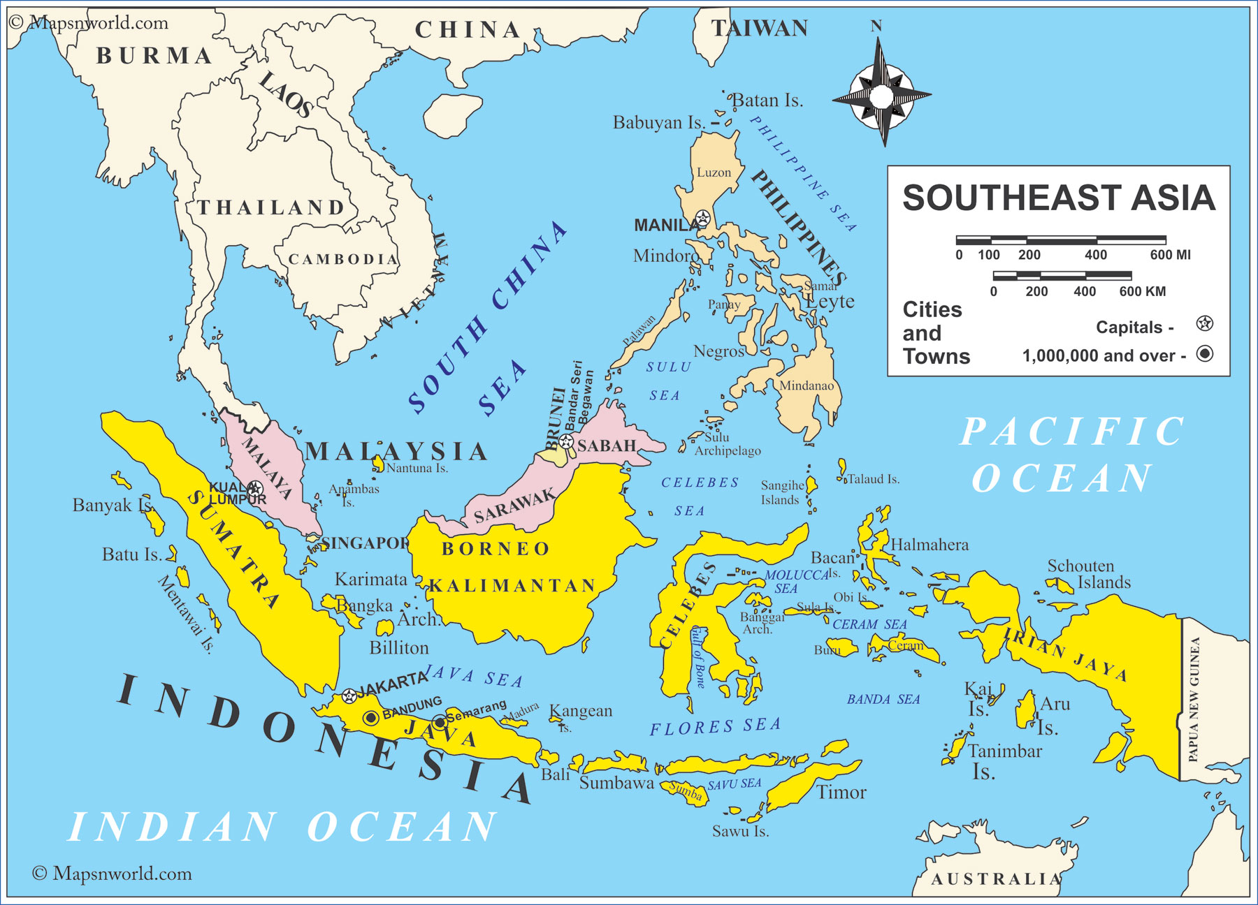 South east asia map enlarge view