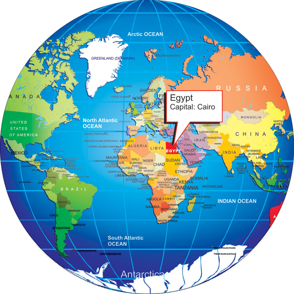 Where Is Egypt World Globe