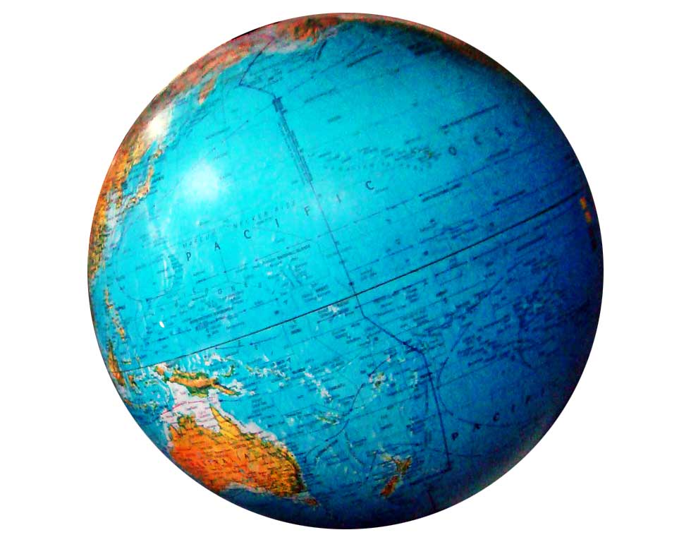 pacific ocean globe