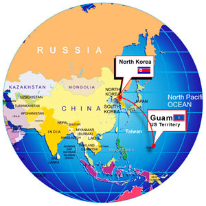 North Kore Location map on th globe