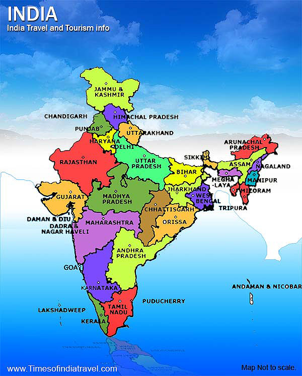 India, map India, Political map India