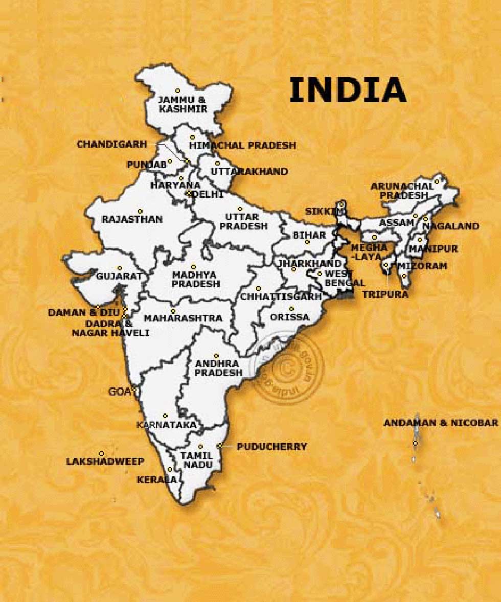 Political map India, Maps of India, 