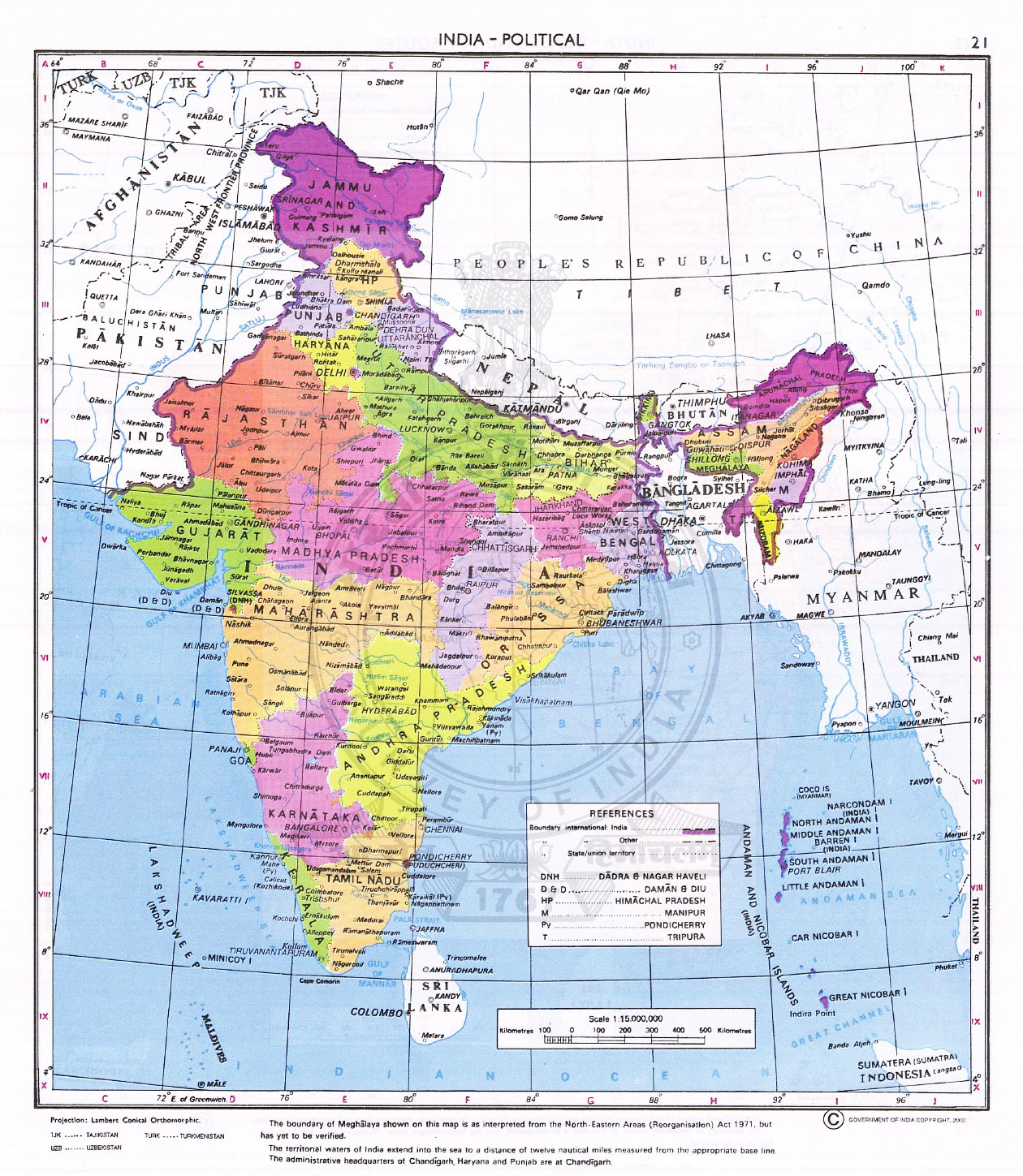 updated map India 2015