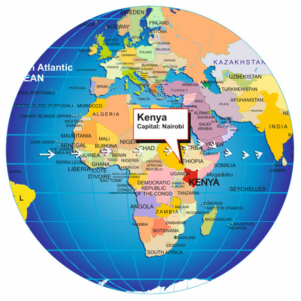 where is Kenya location map
