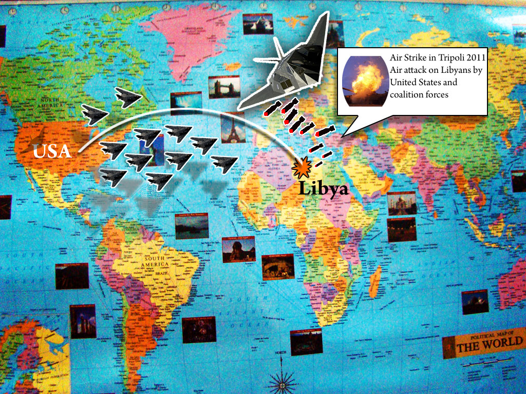 Attack on Libya march 2011, map