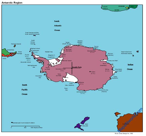 Antarctica Region Political map