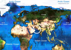 Location map new island pakistan