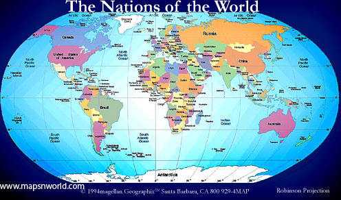 Labeled World  on Free Small Political World Map For Presentaion And For Website