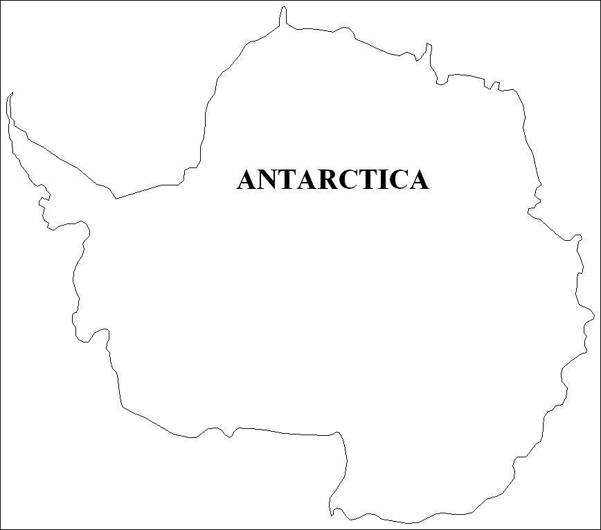 outline world map. Antarctic Region Outline Map