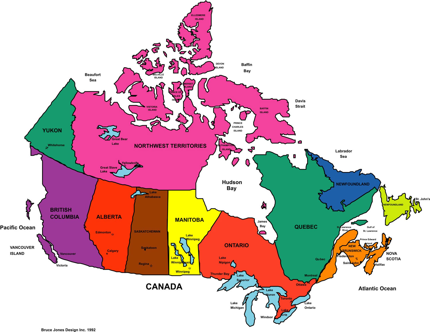 Canada Political map, Canada