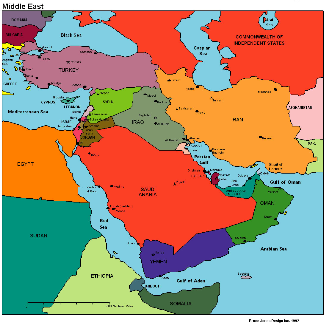 Middle East Middle East Political Map
