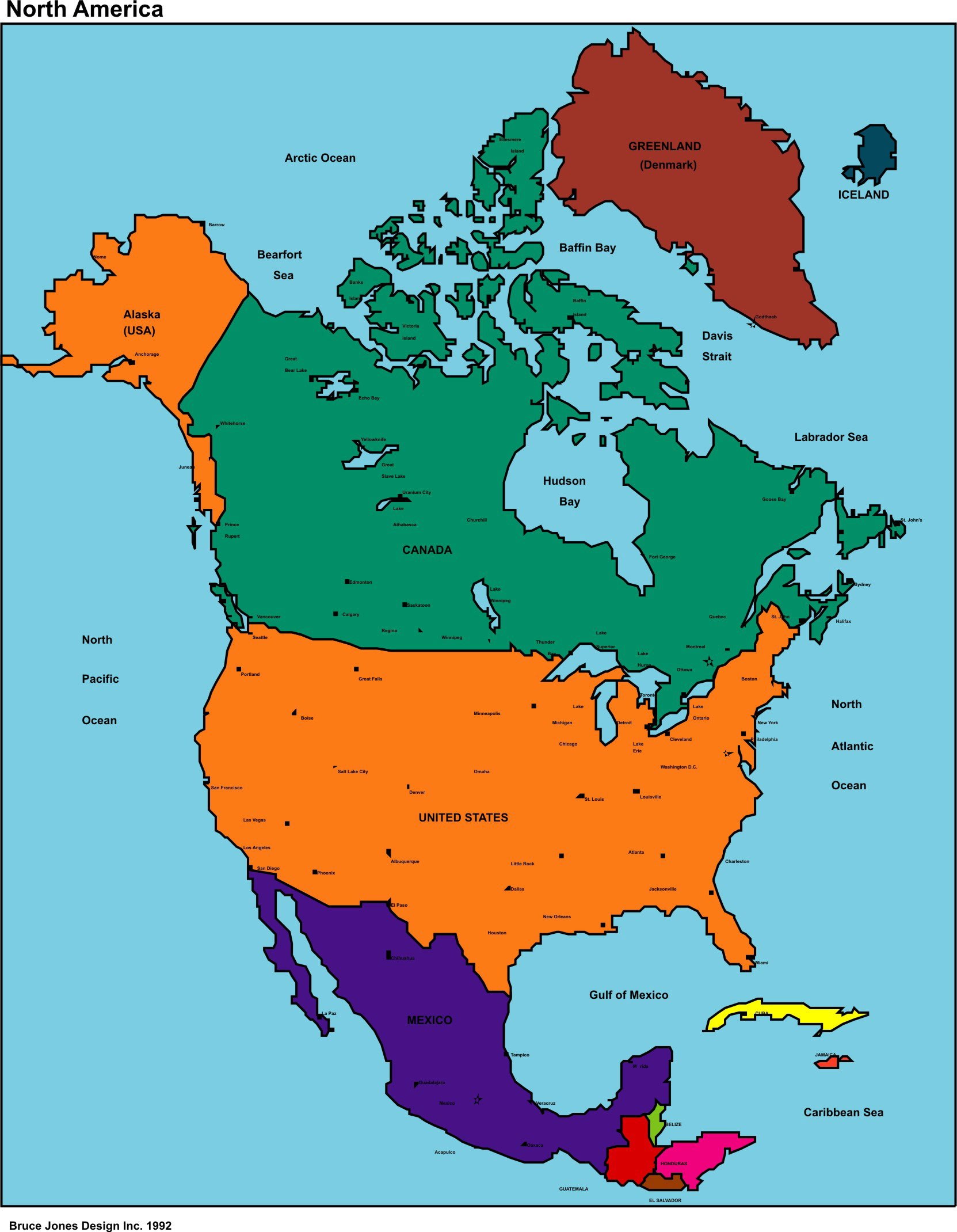World Map North America
