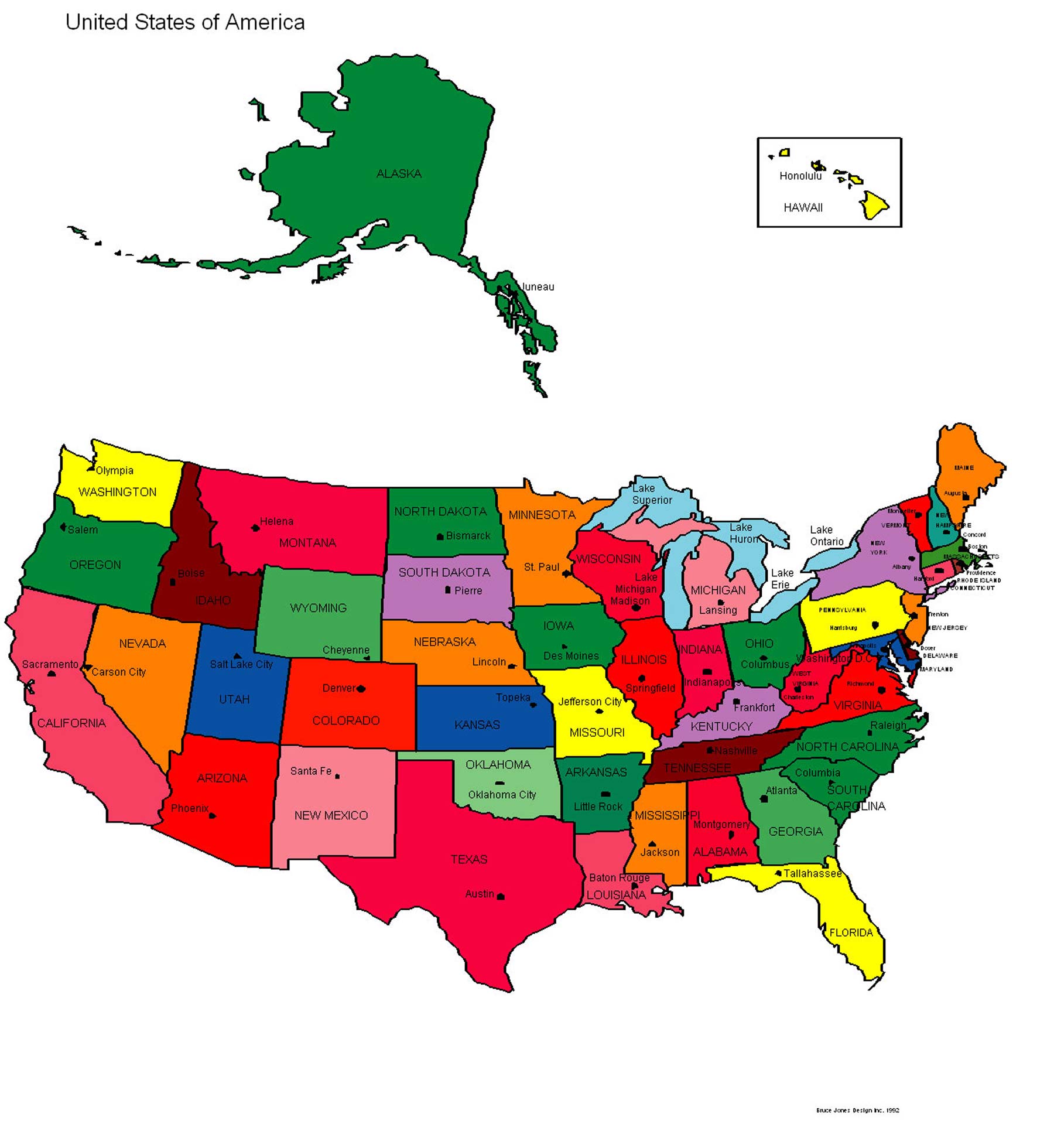 America Political Map, map America big