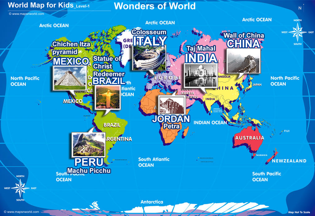 seven wonder map for kids