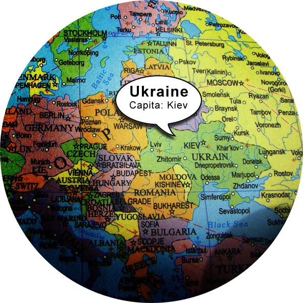 Ukraine globe