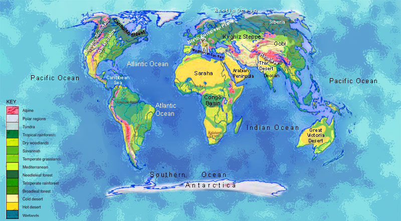 Biomes, bio-gegraphical regions