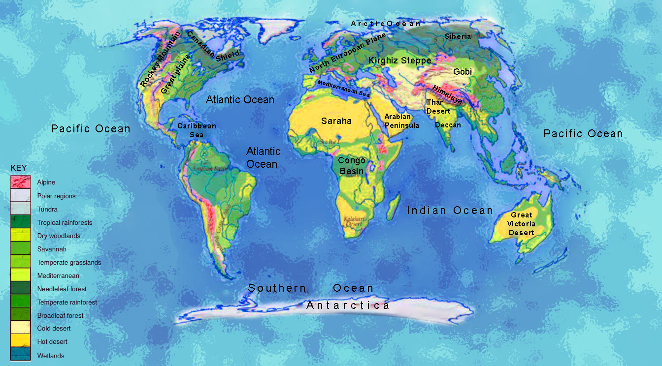 Bio-geographical regions of world