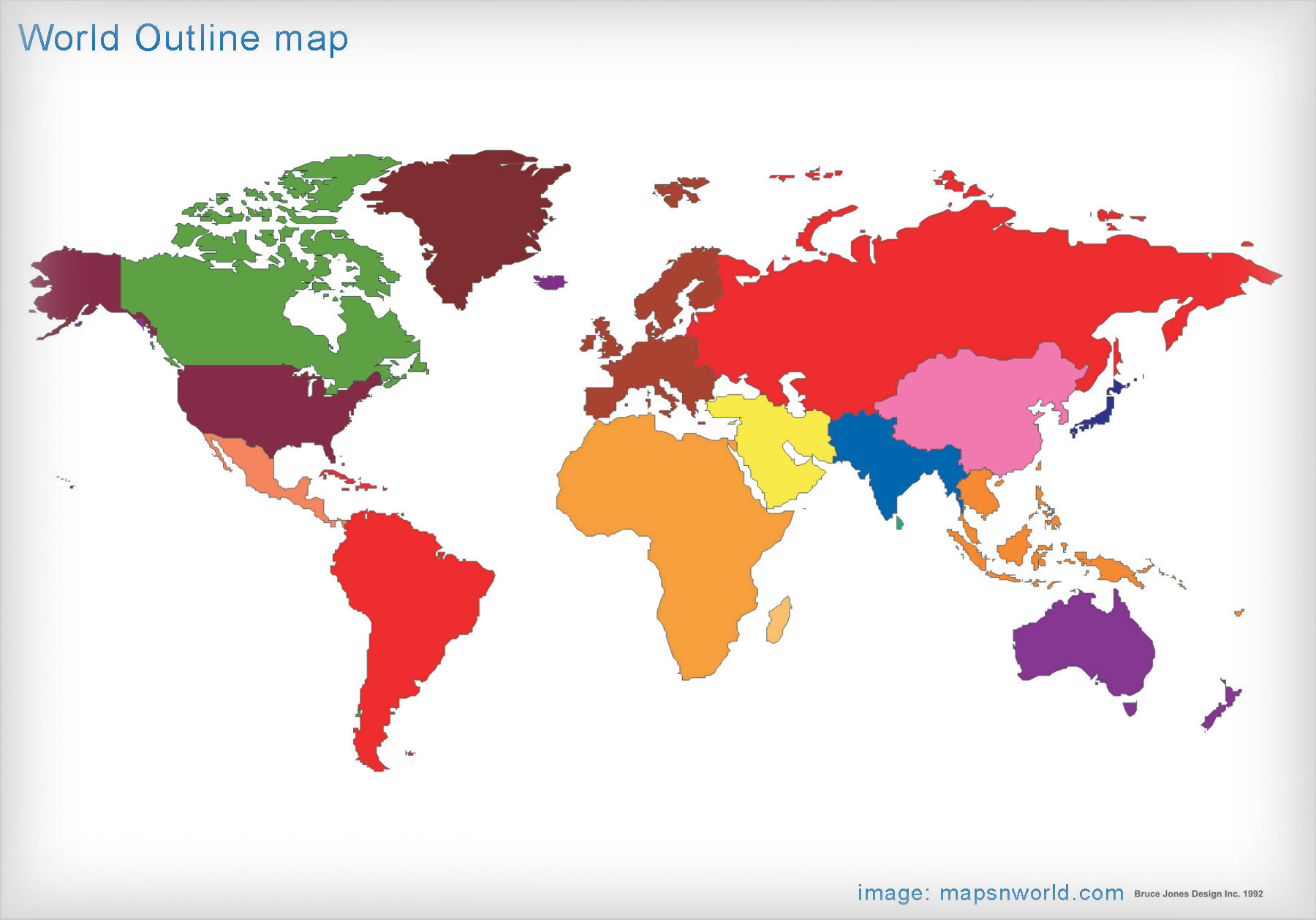 World Outline Map bigger size