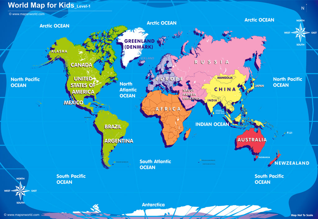 World Map For Kids Royalty Free Images