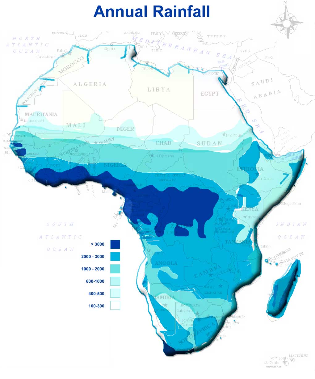 Annual rainfall africa