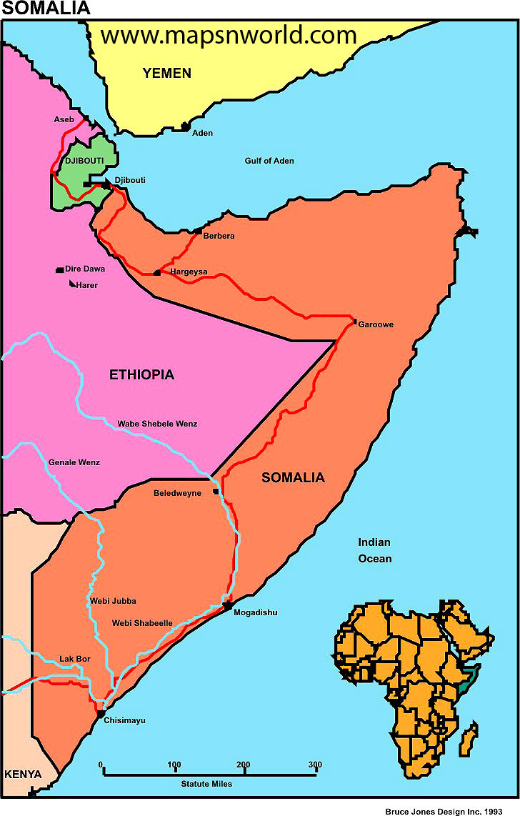 This is Political map of Somalia