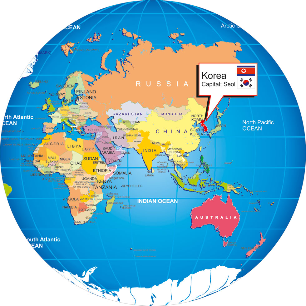 Where Is Korea On World Globe Where Is Korea On World Globe