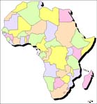 Africa outline map of all countries