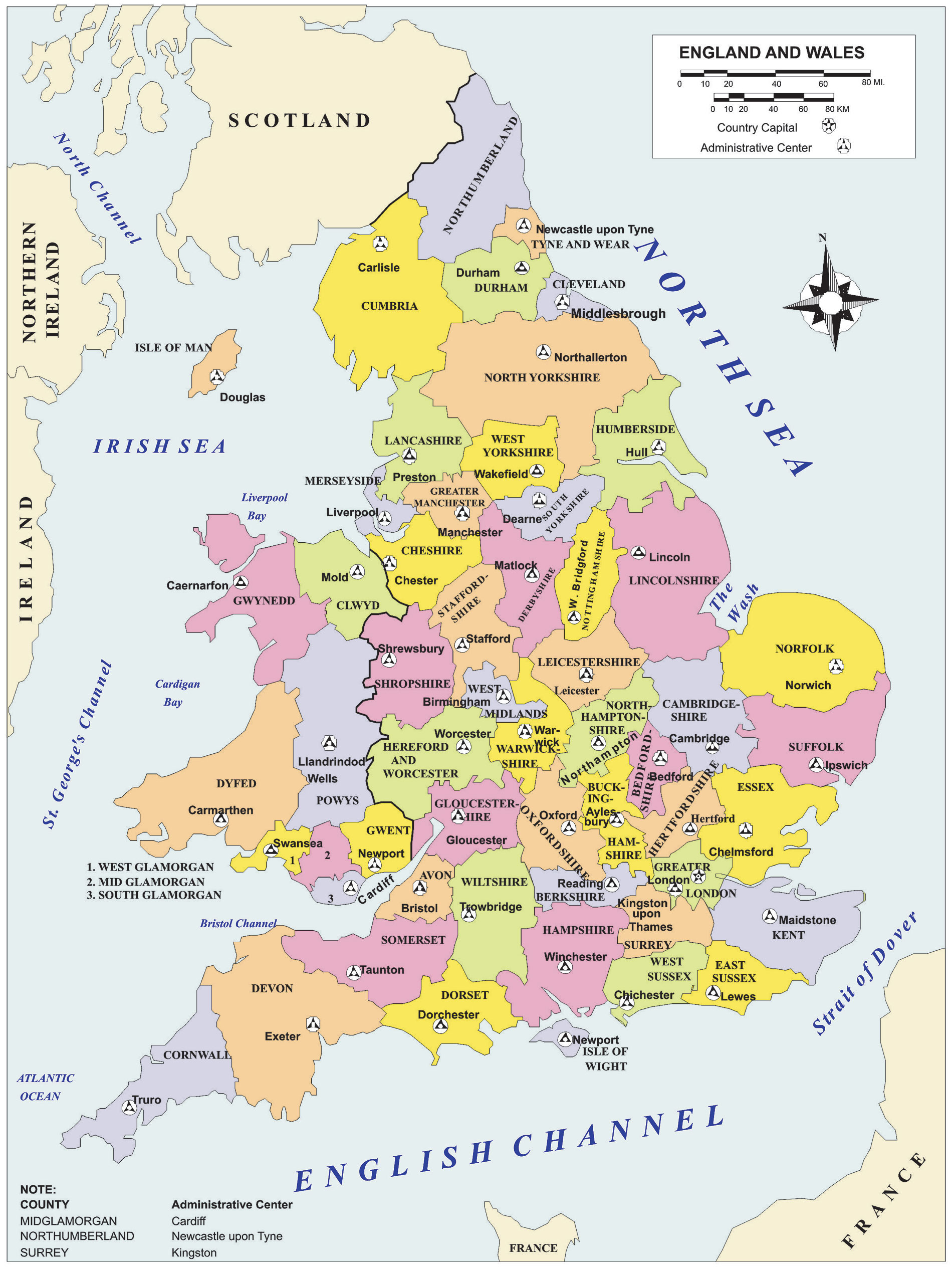 UK Political map. England